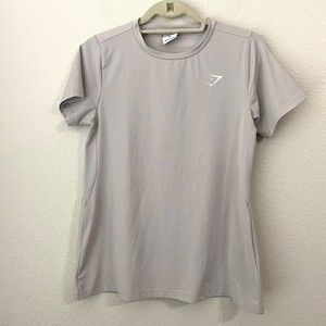 Gymshark Workout Shirt Womens Medium Cream Active Short Sleeve